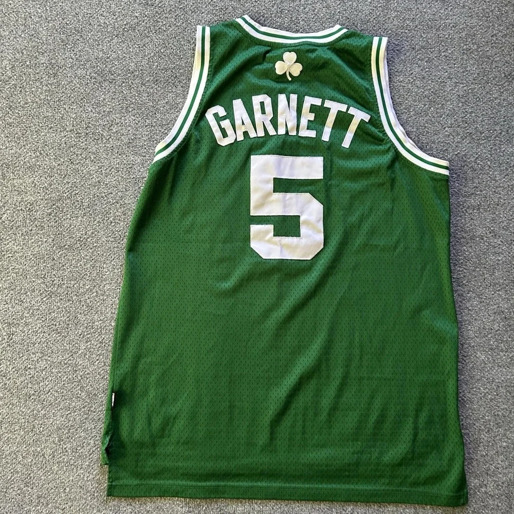 Boston Celtics Jersey Mens L Green NBA Basketball Adidas Garnett 5 Stitched